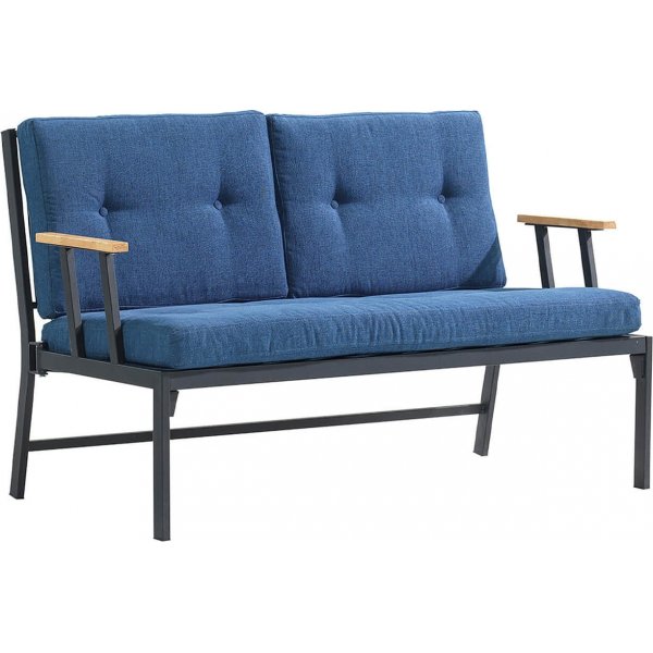 Lotus 2-sits utesoffa - Svart/bl + Flckborttagare fr mbler