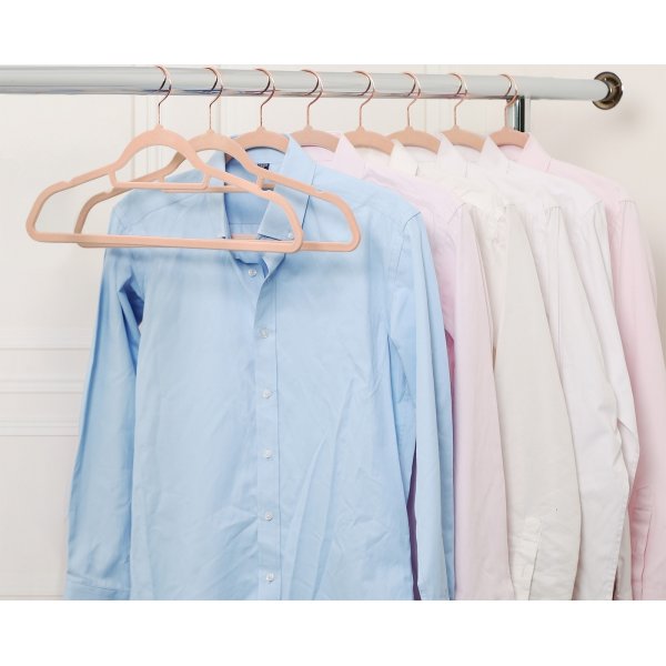 Cintre, velours, 43,5 cm, paquet de 50 - Rose