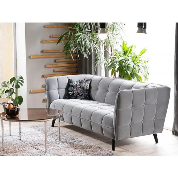 Canapé 3 places Renae en velours gris Canapé 3 places Renae en velours gris
