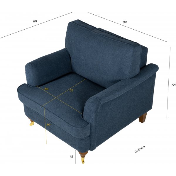 Fauteuil donkerblauw - Howard + Textielreiniging voor meubels Fauteuil donkerblauw - Howard + Textielreiniging voor meubels