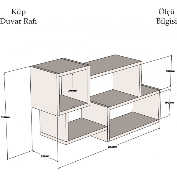 Afton wandplank - Wit/antraciet Afton wandplank - Wit/antraciet