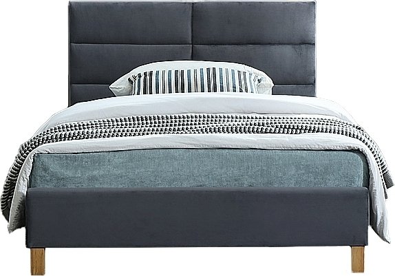 Sängram 120x200 cm i grå sammet Sängram 120x200 cm i grå sammet