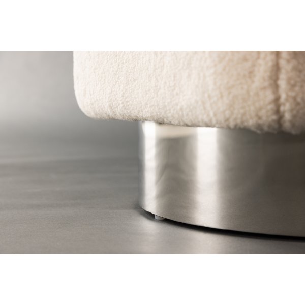 Pouf Newton - Blanc cassé/Argent Pouf Newton - Blanc cassé/Argent