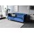 Milton 3-zits Chesterfield bank in blauw fluweel + Meubelverzorgingsset voor textiel