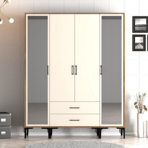 Armoire Kumsal 12 Noyer/crème Armoire Kumsal 12 Noyer/crème