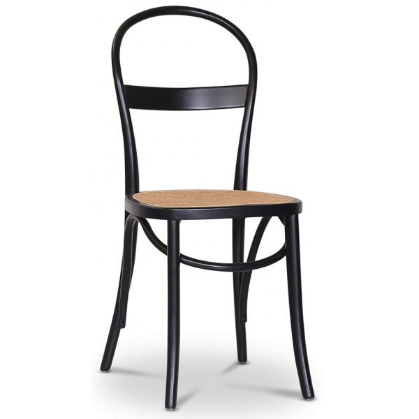 Eetkamerset; eettafel 140x90 cm - Wit / geolied eiken met 4 zwarte stoelen