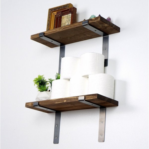 Lamba wandplank 5 - Zwart/walnoot Lamba wandplank 5 - Zwart/walnoot