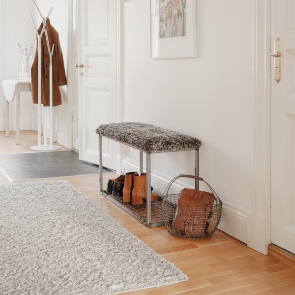 Palle sittbänk Ljusgrå/stål - 80 x 35 x 50 cm Palle sittbänk Ljusgrå/stål - 80 x 35 x 50 cm