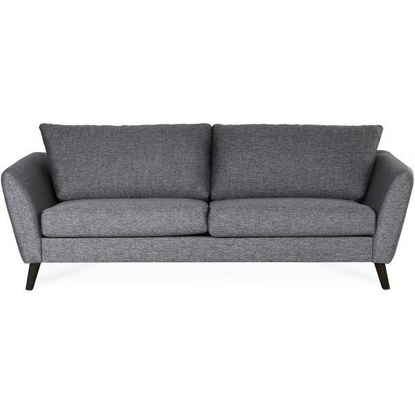 Country 3-sits soffa - Gr� (tyg) / Svarta ben