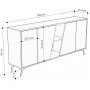 Fione sknk 180 cm - Vit/gr