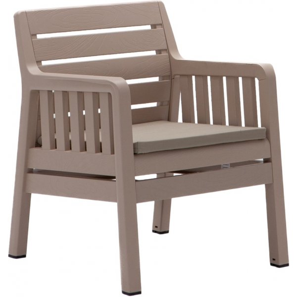 Groupe salon Lara avec canapé 2 places, 2 fauteuils et table - Cappuccino Groupe salon Lara avec canapé 2 places, 2 fauteuils et table - Cappuccino