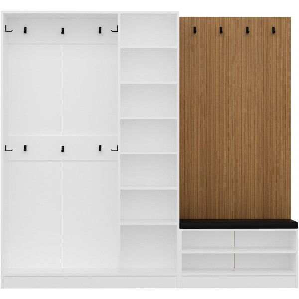 Meuble d\\\'entrée Armadio 225 x 35 x 210 cm - Blanc/beige Meuble d\\\'entrée Armadio 225 x 35 x 210 cm - Blanc/beige