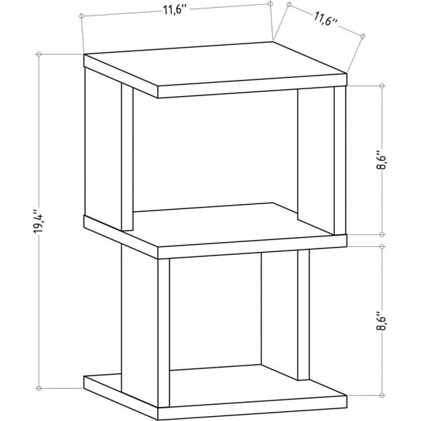 Chevet Carter - Blanc/chêne Chevet Carter - Blanc/chêne