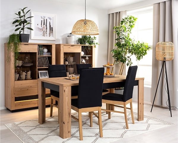 Table à manger Ostia 160-200 x 90 cm - Chêne Table à manger Ostia 160-200 x 90 cm - Chêne