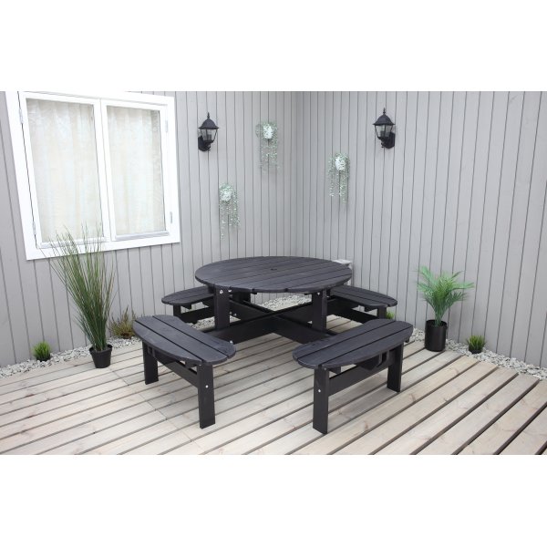 Ronda meubelgroep - Tuinbank & tafel in één - Zwart Ronda meubelgroep - Tuinbank & tafel in één - Zwart