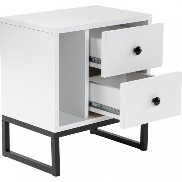 Glimmer sängbord - Vit/svart Glimmer sängbord - Vit/svart