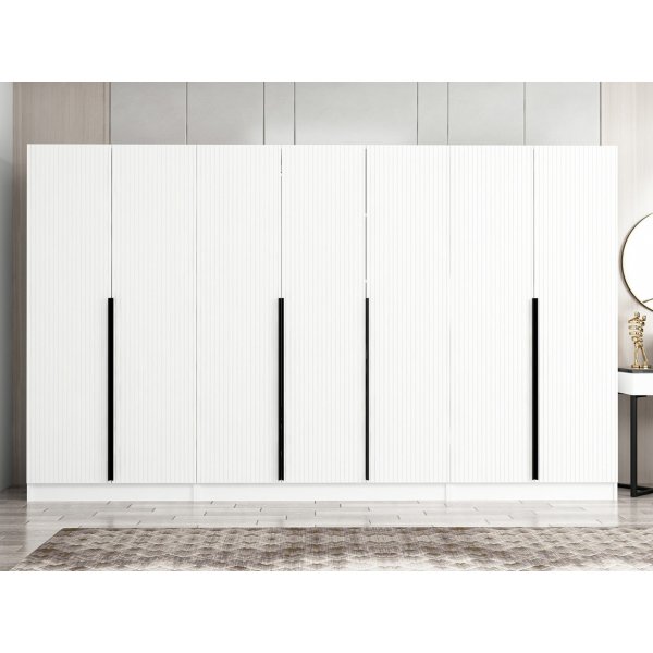 Cikani garderob 315x52x210 cm, variant A - Vit Cikani garderob 315x52x210 cm, variant A - Vit