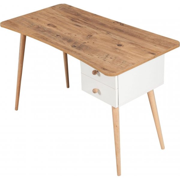 Balbina skrivbord 120x60 cm - Furu/vit
