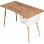 Balbina skrivbord 120x60 cm - Furu/vit