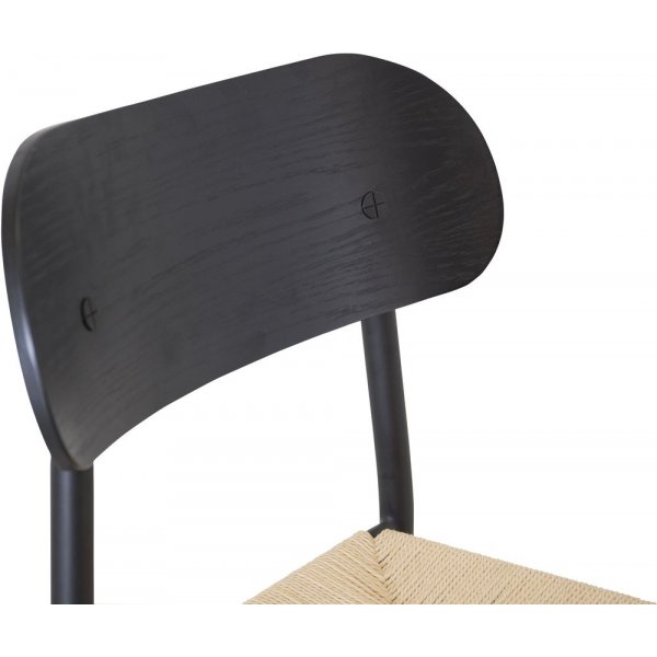 Bridge matstol Svart/naturfiber