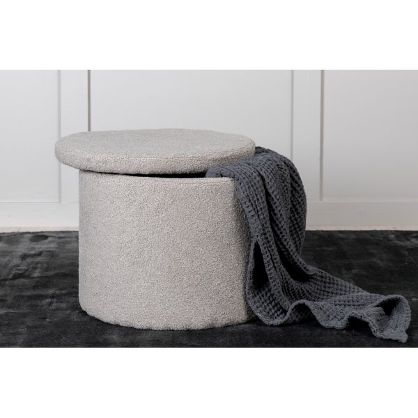 Pouf Jabar - Teddy gris-beige
