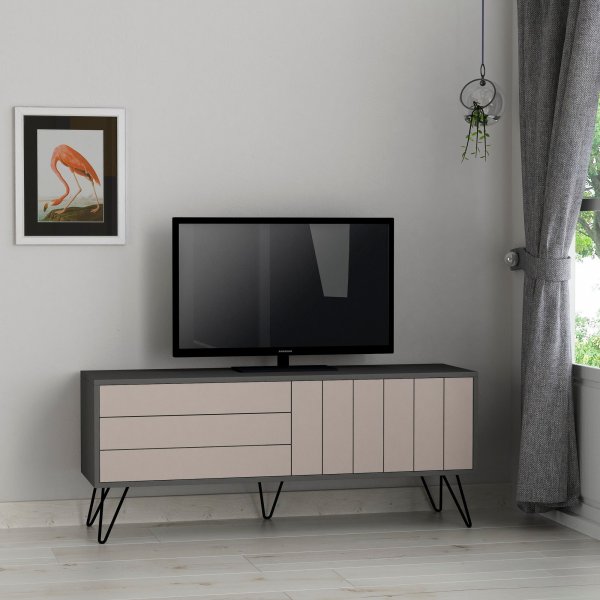 Picadilly mediabnk - Antracit/ljus mocka