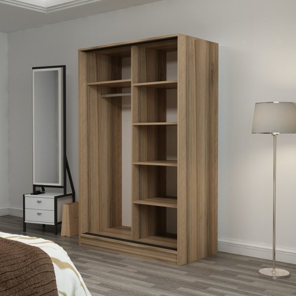 Kapusta kledingkast 120 cm - Antraciet/eiken Kapusta kledingkast 120 cm - Antraciet/eiken