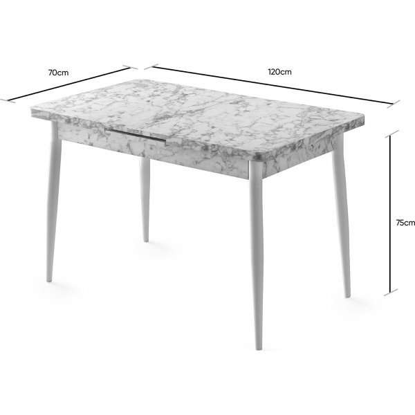 Anya matbord 120 cm - Vit marmor Anya matbord 120 cm - Vit marmor