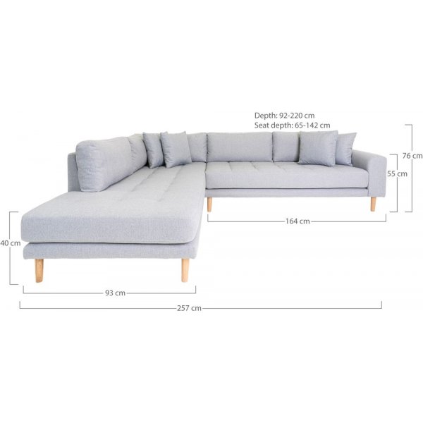 Lido Hörnsoffa med öppet avslut - Ljusgrå Lido Hörnsoffa med öppet avslut - Ljusgrå