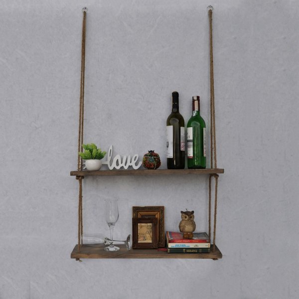 Abstracte wandplank 42 - Walnoot