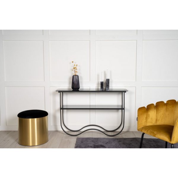 Table console Algustorp 117 x 33,5 cm - Noir/verre Table console Algustorp 117 x 33,5 cm - Noir/verre