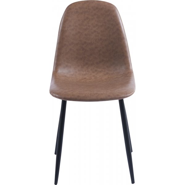 Bruine stoel met lederlook Bruine stoel met lederlook