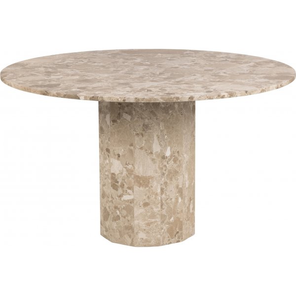 Pegani runt matbord Ø130 cm beige marmorsten