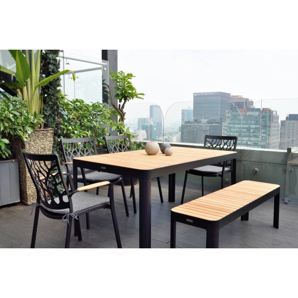 Portals eetgroep 7 - Zwart/teak Portals eetgroep 7 - Zwart/teak