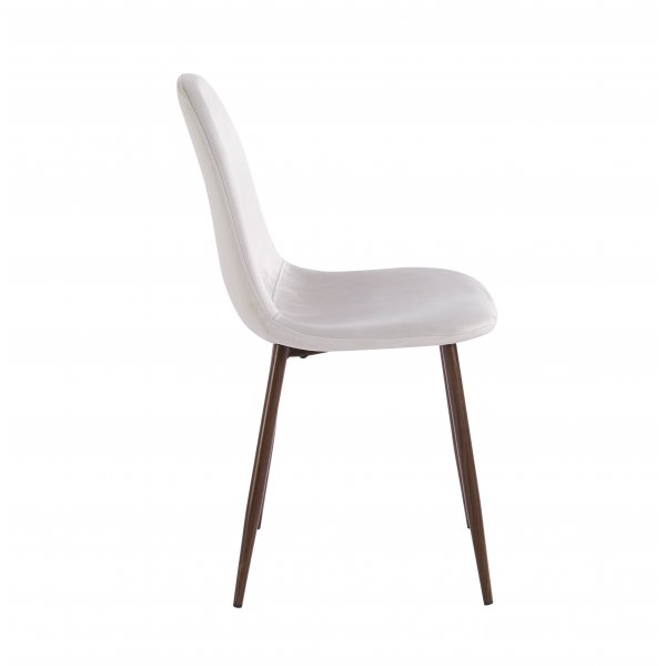 Dana matbord 105 cm i valnt med 4st Alfred matstol i beige sammet och valnt ben