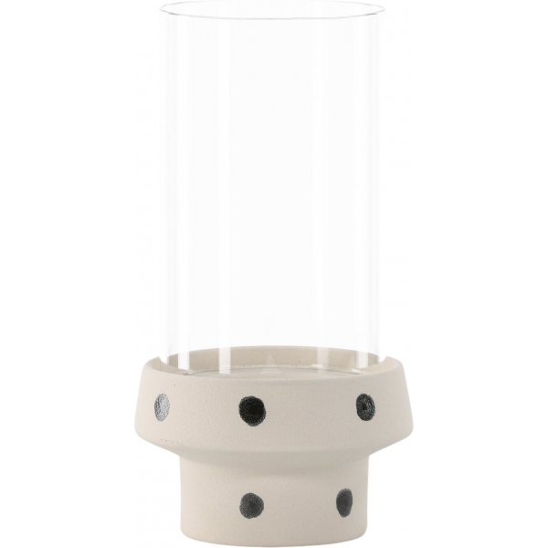 Davida lykta 15 x 29 cm - Svart/Vit