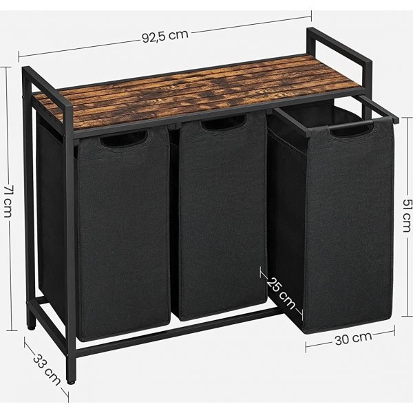 Ambrette Trio wasmand - Zwart/bruin Ambrette Trio wasmand - Zwart/bruin