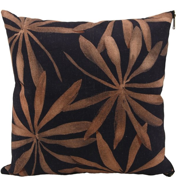 Golden leaves kuddfodral 45x45 cm - Svart/Guld
