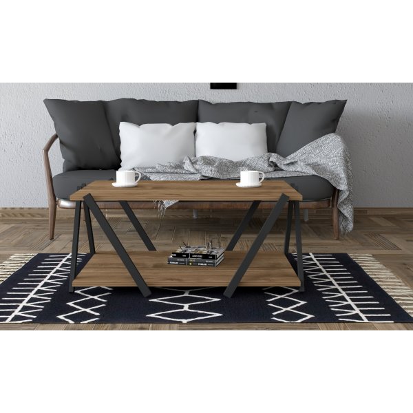 Lara soffbord 93,6 x 41,2 cm - Antracit/valnt