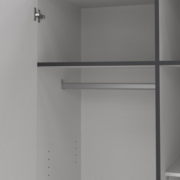 Sprint garderob med 2 dörrar och 3 lådor - Grå Sprint garderob med 2 dörrar och 3 lådor - Grå