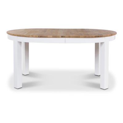 Dalar ovalt matbord 160-205 cm - Vit / Oljad ek