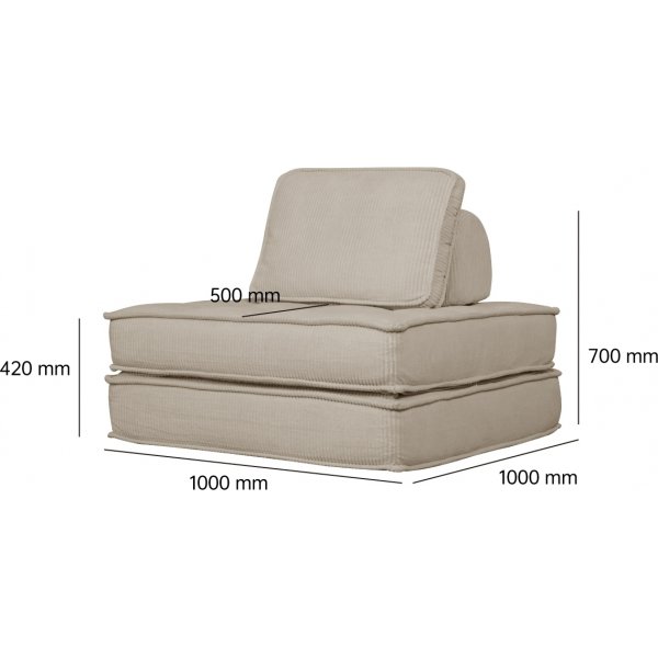 Bäddfåtölj i beige manchester Bäddfåtölj i beige manchester