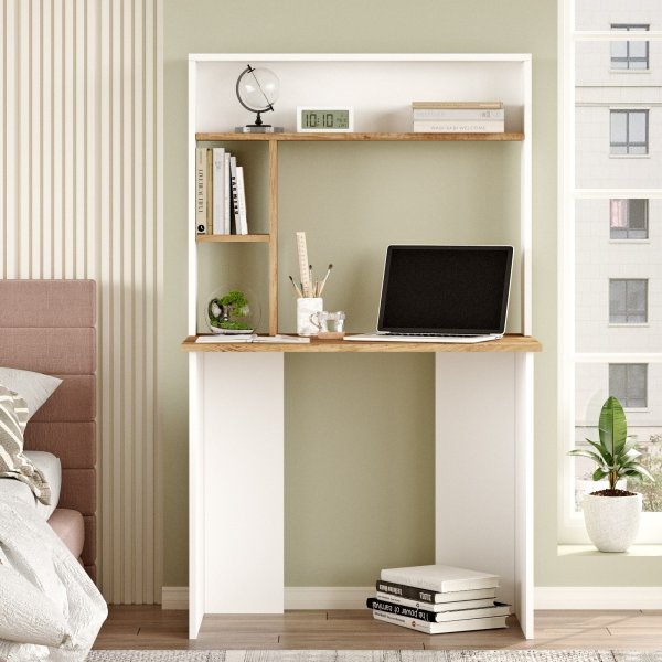 Bernt bureau 148,6 x 90 cm - Grenen/wit