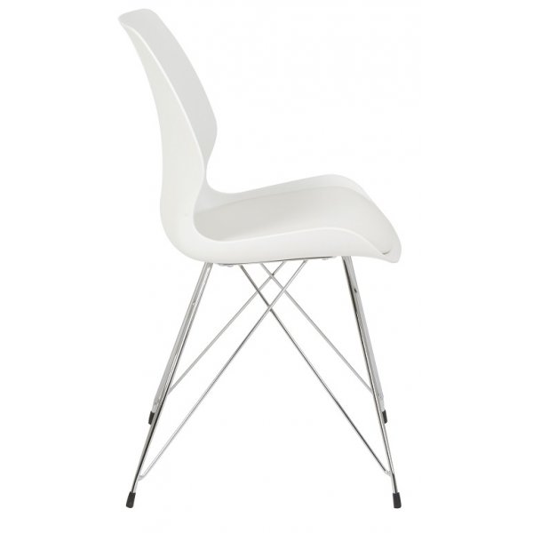 Shello matstol - Vit/krom