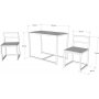 Bazar bord med stolar 105 x 55 cm - Furu/svart