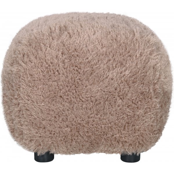 Fluffy sittpuff i brungrtt hrigt tyg