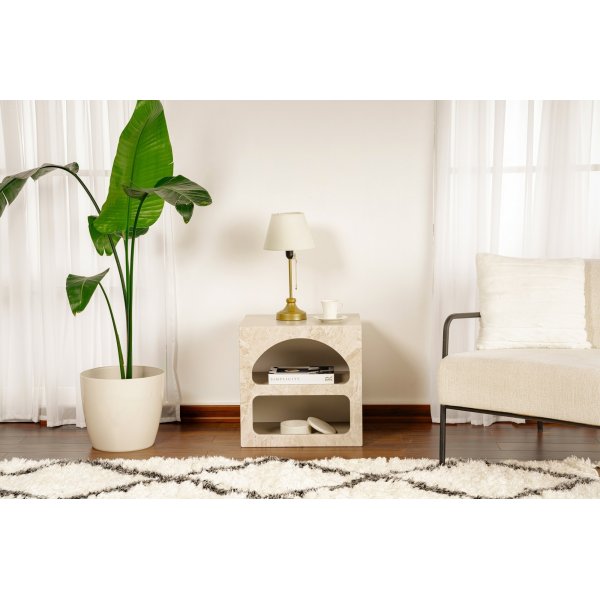 Table de chevet Liva - Travertin Table de chevet Liva - Travertin