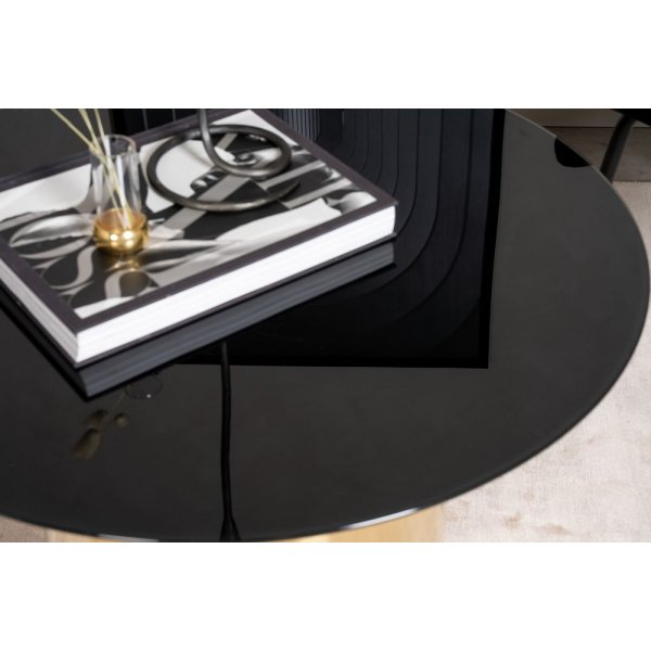 Table basse Alby Ø75 cm - Verre noir/laiton Table basse Alby Ø75 cm - Verre noir/laiton
