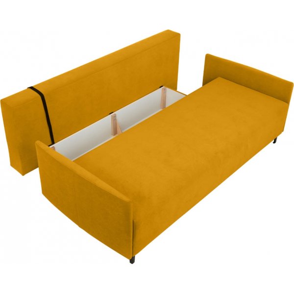 Logan 3-sits bäddsoffa - Gul Logan 3-sits bäddsoffa - Gul