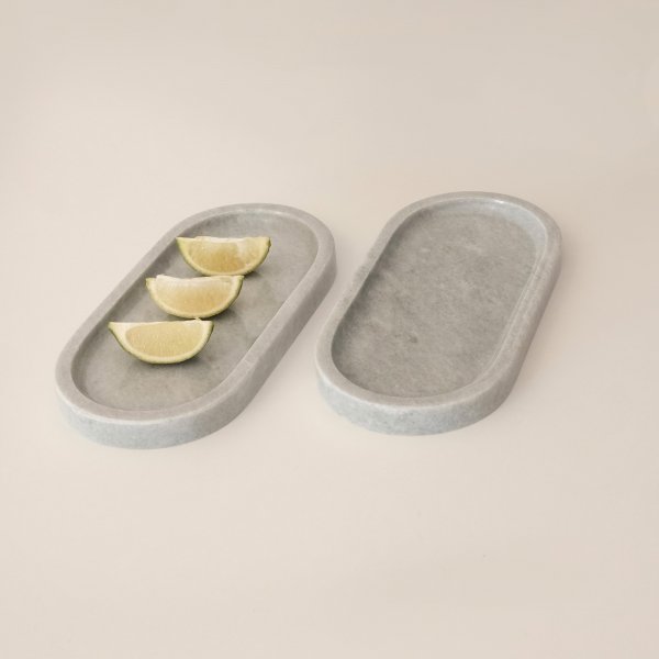 Dekorationsfat i grå marmor från Verona 2 delar - 25 x 12 x 2 cm Dekorationsfat i grå marmor från Verona 2 delar - 25 x 12 x 2 cm